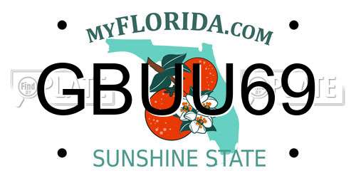 GBUU69 Florida License Plate