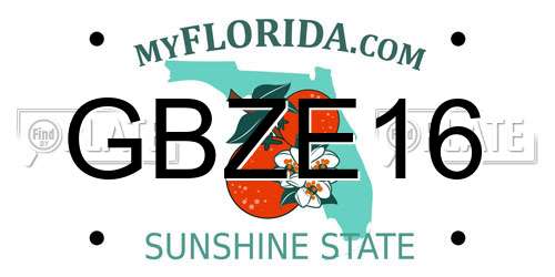 GBZE16 Florida License Plate
