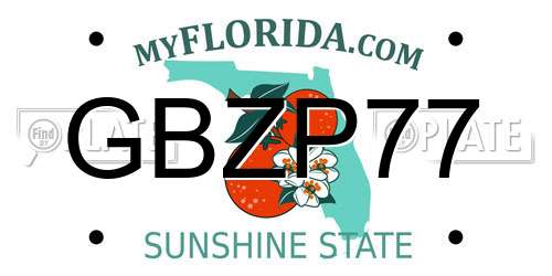 GBZP77 Florida License Plate