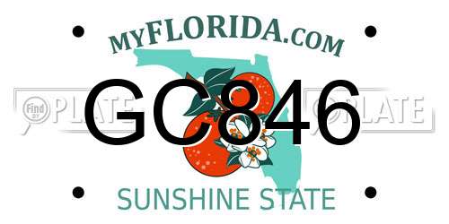 GC846 Florida License Plate