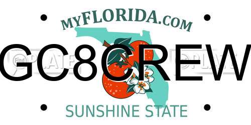 GC8CREW Florida License Plate