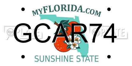 GCAR74 Florida License Plate