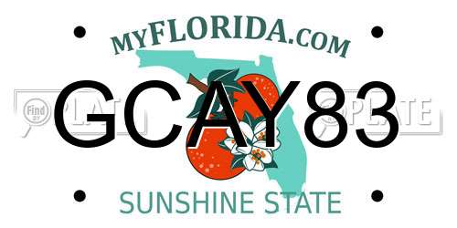 GCAY83 Florida License Plate