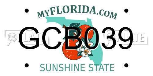 GCB039 Florida License Plate