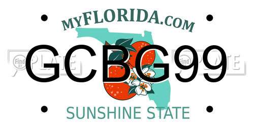 GCBG99 Florida License Plate
