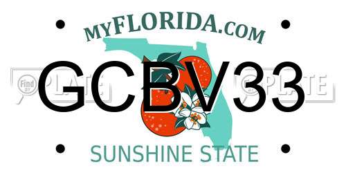 GCBV33 Florida License Plate