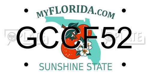 GCCF52 Florida License Plate