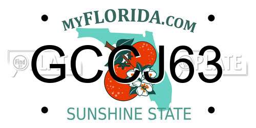 GCCJ63 Florida License Plate
