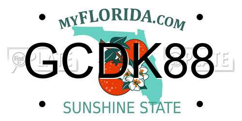 GCDK88 Florida License Plate