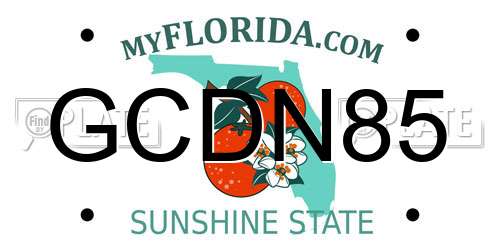 GCDN85 Florida License Plate
