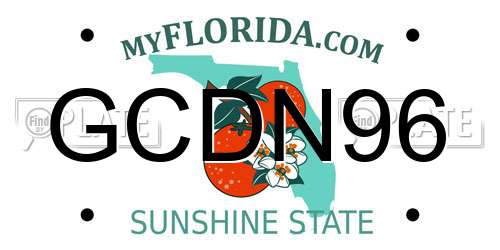 GCDN96 Florida License Plate