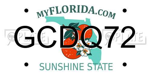 GCDQ72 Florida License Plate