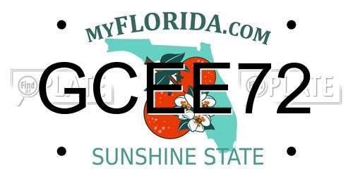 GCEE72 Florida License Plate