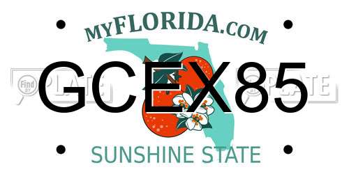 GCEX85 Florida License Plate