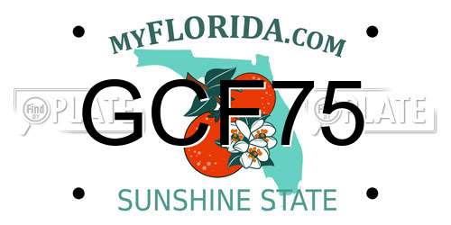 GCF75 Florida License Plate