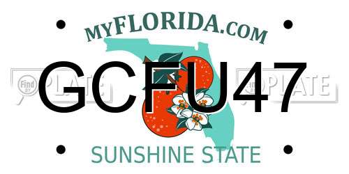 GCFU47 Florida License Plate