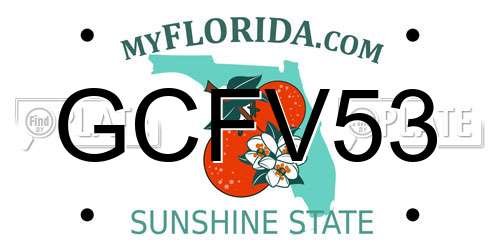 GCFV53 Florida License Plate