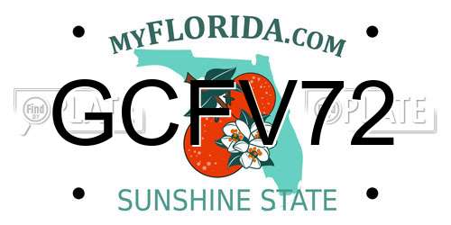 GCFV72 Florida License Plate