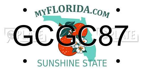 GCGC87 Florida License Plate