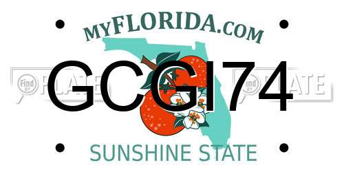 GCGI74 Florida License Plate