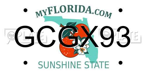GCGX93 Florida License Plate
