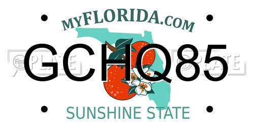 GCHQ85 Florida License Plate