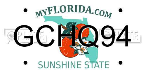 GCHQ94 Florida License Plate
