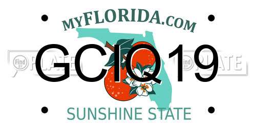 GCIQ19 Florida License Plate