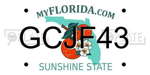 GCJF43 Florida License Plate