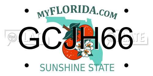 GCJH66 Florida License Plate