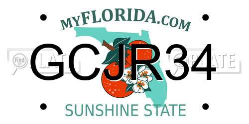 GCJR34 Florida License Plate