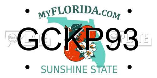 GCKP93 Florida License Plate
