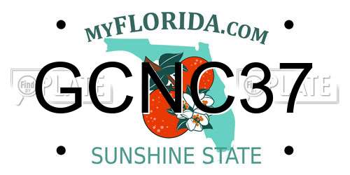 GCNC37 Florida License Plate