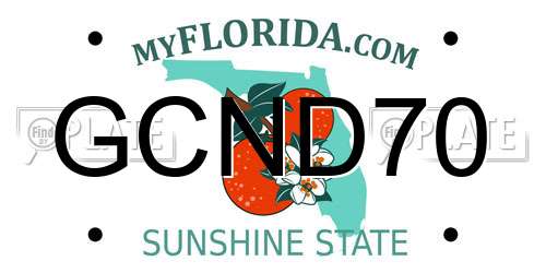 GCND70 Florida License Plate
