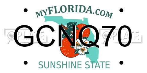 GCNQ70 Florida License Plate