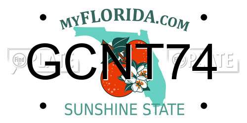 GCNT74 Florida License Plate