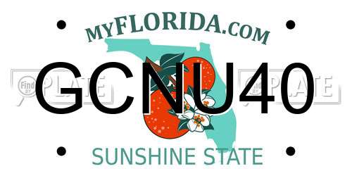 GCNU40 Florida License Plate