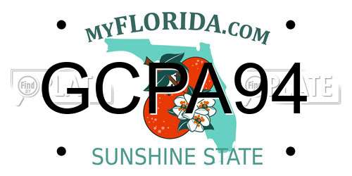 GCPA94 Florida License Plate