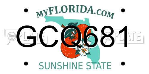 GCQ681 Florida License Plate