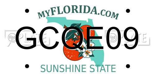 GCQE09 Florida License Plate