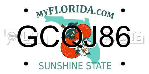 GCQJ86 Florida License Plate
