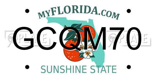 GCQM70 Florida License Plate