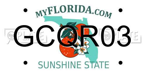 GCQR03 Florida License Plate