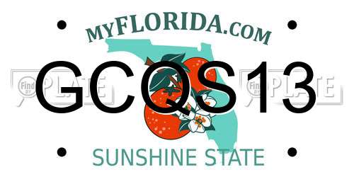 GCQS13 Florida License Plate