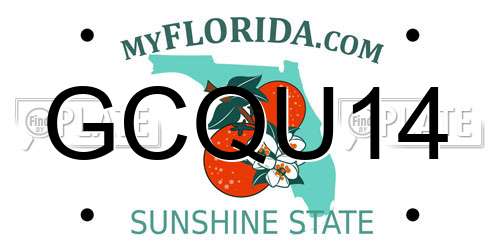 GCQU14 Florida License Plate