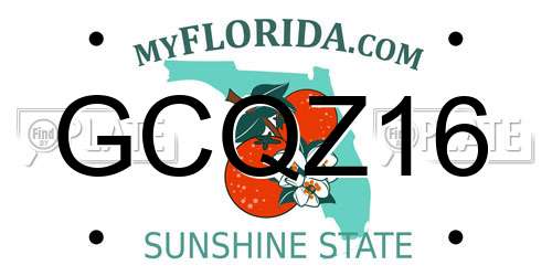 GCQZ16 Florida License Plate