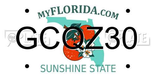 GCQZ30 Florida License Plate