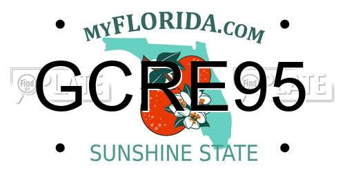 GCRE95 Florida License Plate