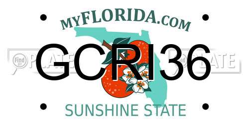 GCRI36 Florida License Plate