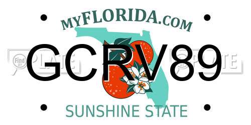 GCRV89 Florida License Plate